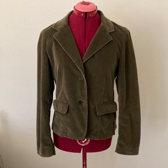 new frontier size medium corduroy lined green blazer/jacket 2 flap pockets. - Picture 1 of 12
